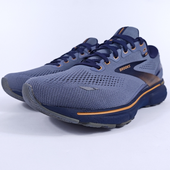Brooks Ghost 15 Mens 10 Wide 2E Neutral Cushion Road Running Shoes Blue Orange - Picture 4 of 16